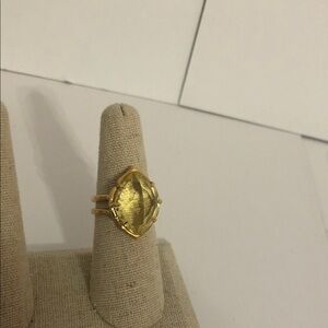 Stella & Dot Arabesque Yellow Crystal Adjustable Ring